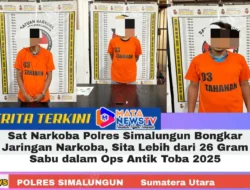 Sat Narkoba Polres Simalungun Bongkar Jaringan Narkoba, Sita Lebih dari 26 Gram Sabu dalam Ops Antik Toba 2025