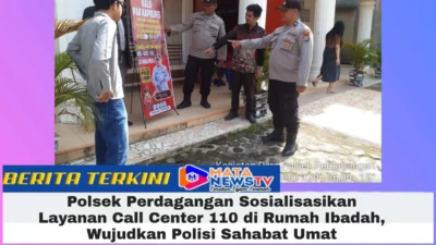 Polsek Perdagangan Sosialisasikan Layanan Call Center 110 di Rumah Ibadah, Wujudkan Polisi Sahabat Umat