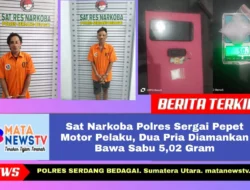 Sat Narkoba Polres Sergai Pepet Motor Pelaku, Dua Pria Diamankan Bawa Sabu 5,02 Gram