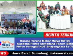 Karang Taruna Mekar Mulya RW 04 Gandeng Polres Sumedang Tanam Bibit Pohon Peringati HUT Bhayangkara ke-79