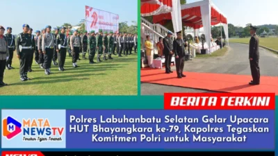 Polres Labuhanbatu Selatan Gelar Upacara HUT Bhayangkara ke-79, Kapolres Tegaskan Komitmen Polri untuk Masyarakat
