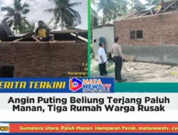 Angin Puting Beliung Terjang Paluh Manan, Tiga Rumah Warga Rusak