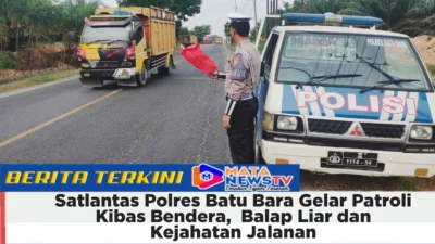 Satlantas Polres Batu Bara Gelar Patroli Kibas Bendera, Cegah Balap Liar dan Kejahatan Jalanan