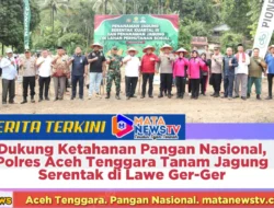 Dukung Ketahanan Pangan Nasional, Polres Aceh Tenggara Tanam Jagung Serentak di Lawe Ger-Ger