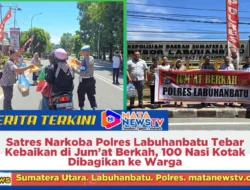 Satres Narkoba Polres Labuhanbatu Tebar Kebaikan di Jum’at Berkah, 100 Nasi Kotak Dibagikan ke Warga
