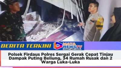Polsek Firdaus Polres Sergai Gerak Cepat Tinjau Dampak Puting Beliung, 34 Rumah Rusak dan 2 Warga Luka-Luka