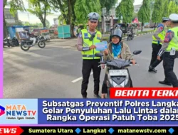 Subsatgas Preventif Polres Langkat Gelar Penyuluhan Lalu Lintas dalam Rangka Operasi Patuh Toba 2025