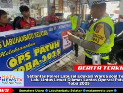 Satlantas Polres Labusel Edukasi Warga soal Tertib Lalu Lintas Lewat Dikmas Lantas Operasi Patuh Toba 2025