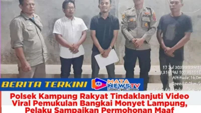Polsek Kampung Rakyat Tindaklanjuti Video Viral Pemukulan Bangkai Monyet Lampung, Pelaku Sampaikan Permohonan Maaf