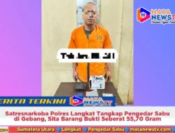 Satresnarkoba Polres Langkat Tangkap Pengedar Sabu di Gebang, Sita Barang Bukti Seberat 55,70 Gram