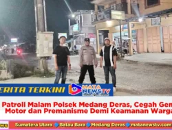 Patroli Malam Polsek Medang Deras, Cegah Geng Motor dan Premanisme Demi Keamanan Warga