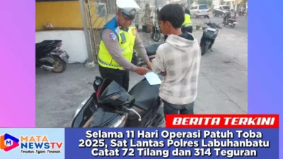 Selama 11 Hari Operasi Patuh Toba 2025, Sat Lantas Polres Labuhanbatu Catat 72 Tilang dan 314 Teguran