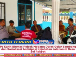 Ps Kanit Binmas Polsek Medang Deras Gelar Sambang dan Sosialisasi Antisipasi Kejahatan Jalanan di Desa Sei Rakyat