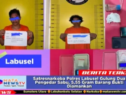 Satresnarkoba Polres Labusel Gulung Dua Pengedar Sabu, 5,55 Gram Barang Bukti Diamankan