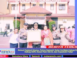 Rotasi Pejabat Utama, Polres Samosir Gelar Sertijab Kabag Ops, Kabag SDM, Kasat Pam Obvit, dan Kapolsek Palipi