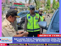 Sat Lantas Polres Pematangsiantar Gelar Razia Pajak Kendaraan, 39 Kendaraan Terjaring