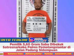 Pemilik 5,60 Gram Sabu Dibekuk Satresnarkoba Polres Pematangsiantar di Jalan Padang Sidempuan