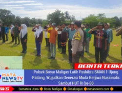 Polsek Bosar Maligas Latih Paskibra SMAN 1 Ujung Padang, Wujudkan Generasi Muda Berjiwa Nasionalis Sambut HUT RI ke-80