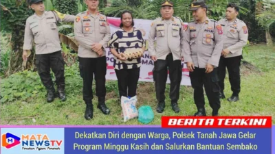 Dekatkan Diri dengan Warga, Polsek Tanah Jawa Gelar Program Minggu Kasih dan Salurkan Bantuan Sembako