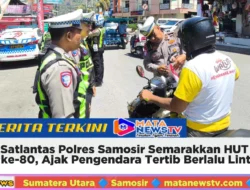 Satlantas Polres Samosir Semarakkan HUT RI ke-80, Ajak Pengendara Tertib Berlalu Lintas