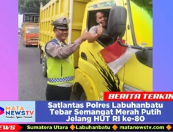 Satlantas Polres Labuhanbatu Tebar Semangat Merah Putih Jelang HUT RI ke-80