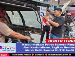 Kasat Intelkam Polres Samosir Pimpin Aksi Nasionalisme, Bagikan Bendera Merah Putih Sambut HUT RI ke-80