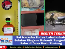 Sat Narkoba Polres Labuhanbatu Selatan Ringkus Mekanik Pengedar Sabu di Desa Pasir Tuntung