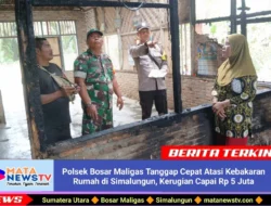 Polsek Bosar Maligas Tanggap Cepat Atasi Kebakaran Rumah di Simalungun, Kerugian Capai Rp 5 Juta