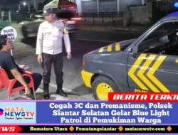 Cegah 3C dan Premanisme, Polsek Siantar Selatan Gelar Blue Light Patrol di Pemukiman Warga