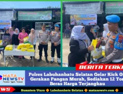 Polres Labuhanbatu Selatan Gelar Kick Off Gerakan Pangan Murah, Sediakan 12 Ton Beras Harga Terjangkau