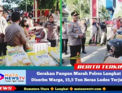 Gerakan Pangan Murah Polres Langkat Diserbu Warga, 15,5 Ton Beras Ludes Terjual