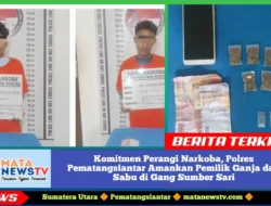 Komitmen Perangi Narkoba, Polres Pematangsiantar Amankan Pemilik Ganja dan Sabu di Gang Sumber Sari