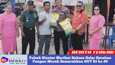 Polsek Siantar Marihat Sukses Gelar Gerakan Pangan Murah Semarakkan HUT RI ke-80