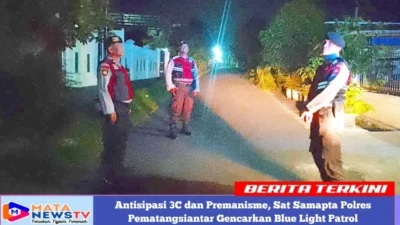 Antisipasi 3C dan Premanisme, Sat Samapta Polres Pematangsiantar Gencarkan Blue Light Patrol