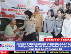 Polwan Polres Samosir Dipimpin AKBP Rina Frillya Gelar Bakti Sosial Peduli Lansia di Hari Jadi ke-77 Polwan RI