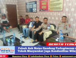 Polsek Aek Natas Gandeng Forkopimcam dan Tokoh Masyarakat Jaga Kondusifitas Wilayah