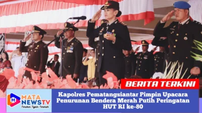 Kapolres Pematangsiantar Pimpin Upacara Penurunan Bendera Merah Putih Peringatan HUT RI ke-80
