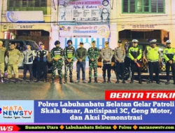Polres Labuhanbatu Selatan Gelar Patroli Skala Besar, Antisipasi 3C, Geng Motor, dan Aksi Demonstrasi