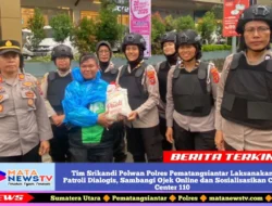 Tim Srikandi Polwan Polres Pematangsiantar Laksanakan Patroli Dialogis, Sambangi Ojek Online dan Sosialisasikan Call Center 110