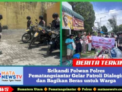 Srikandi Polwan Polres Pematangsiantar Gelar Patroli Dialogis dan Bagikan Beras untuk Warga