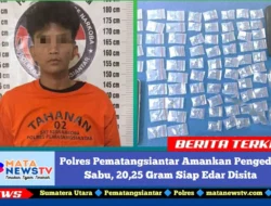 Polres Pematangsiantar Amankan Pengedar Sabu, 20,25 Gram Siap Edar Disita