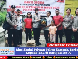 Aksi Sosial Polwan Polres Samosir, Berbagi Kepada THL di Hari Jadi ke-77