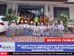 Sat Lantas Polres Pematangsiantar Hadiri Pelantikan PKS Junior di SMK Negeri 1, Ajak Jadi Pelopor Keselamatan Berlalu Lintas