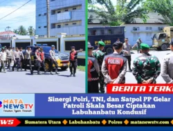 Sinergi Polri, TNI, dan Satpol PP Gelar Patroli Skala Besar Ciptakan Labuhanbatu Kondusif