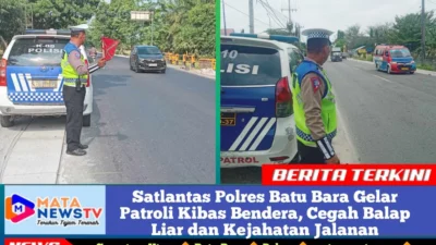 Satlantas Polres Batu Bara Gelar Patroli Kibas Bendera, Cegah Balap Liar dan Kejahatan Jalanan