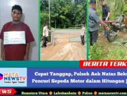 Cepat Tanggap, Polsek Aek Natas Bekuk Pencuri Sepeda Motor dalam Hitungan