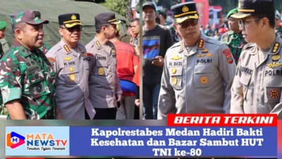 Kapolrestabes Medan Hadiri Bakti Kesehatan dan Bazar Sambut HUT TNI ke-80