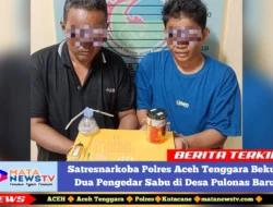 Satresnarkoba Polres Aceh Tenggara Bekuk Dua Pengedar Sabu di Desa Pulonas Baru