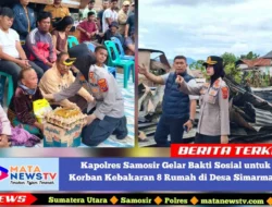Kapolres Samosir Gelar Bakti Sosial untuk Korban Kebakaran 8 Rumah di Desa Simarmata