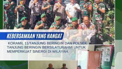 Silaturahmi Koramil 11/Tanjung Beringin dengan Polsek Tanjung Beringin.